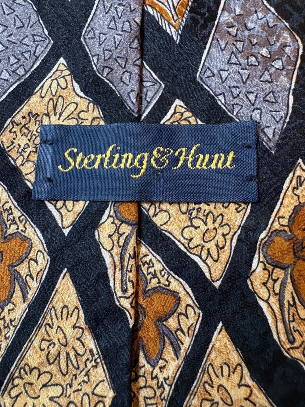 Vintage Sterling & Hunt Silk Tie - 4" Wide